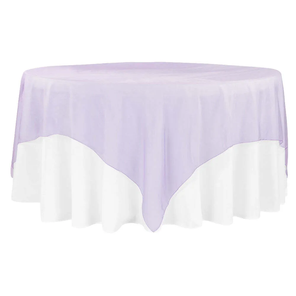 Organza 90"x90" Square Table Overlay - Lavender