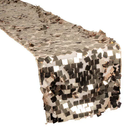 Square Payette Sequin Table Runner - Champagne