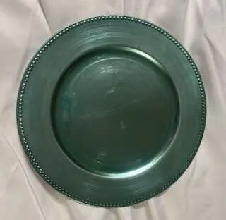 Decorative Charger - Teal Beaded