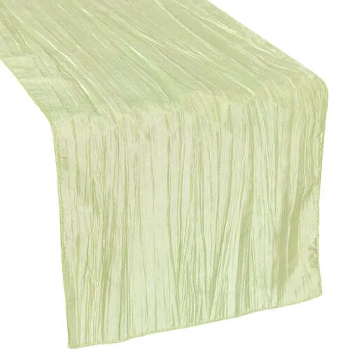 Accordion Crinkle Taffeta Table Runner - Sage Green