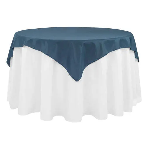 Economy Polyester Table Overlay Topper/Tablecloth 54"x54" Square - Navy Blue