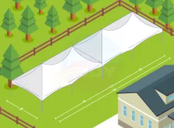 White 20' X 80' Quadruple High Peak Tented Area