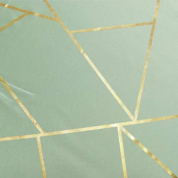 8' GOLD FOIL SAGE GREEN Rectangular Linen