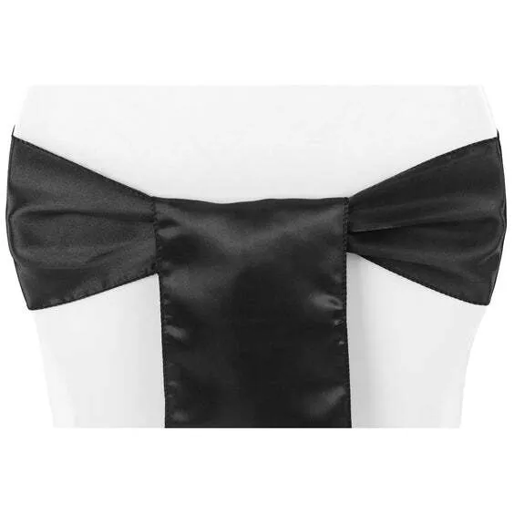 Standard Satin Chair Sash - Black