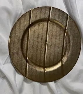 Decorative Charger- Gold Stripes