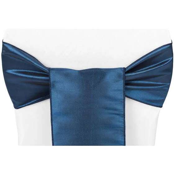 Taffeta Chair Sash/Tie - Navy Blue