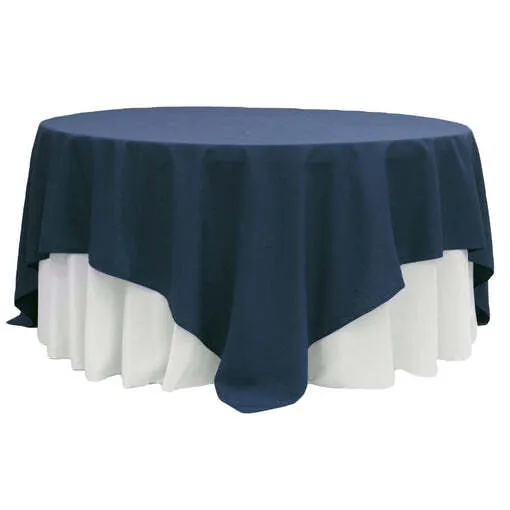 Polyester Square 90"x90" Overlay/Tablecloth - Navy Blue
