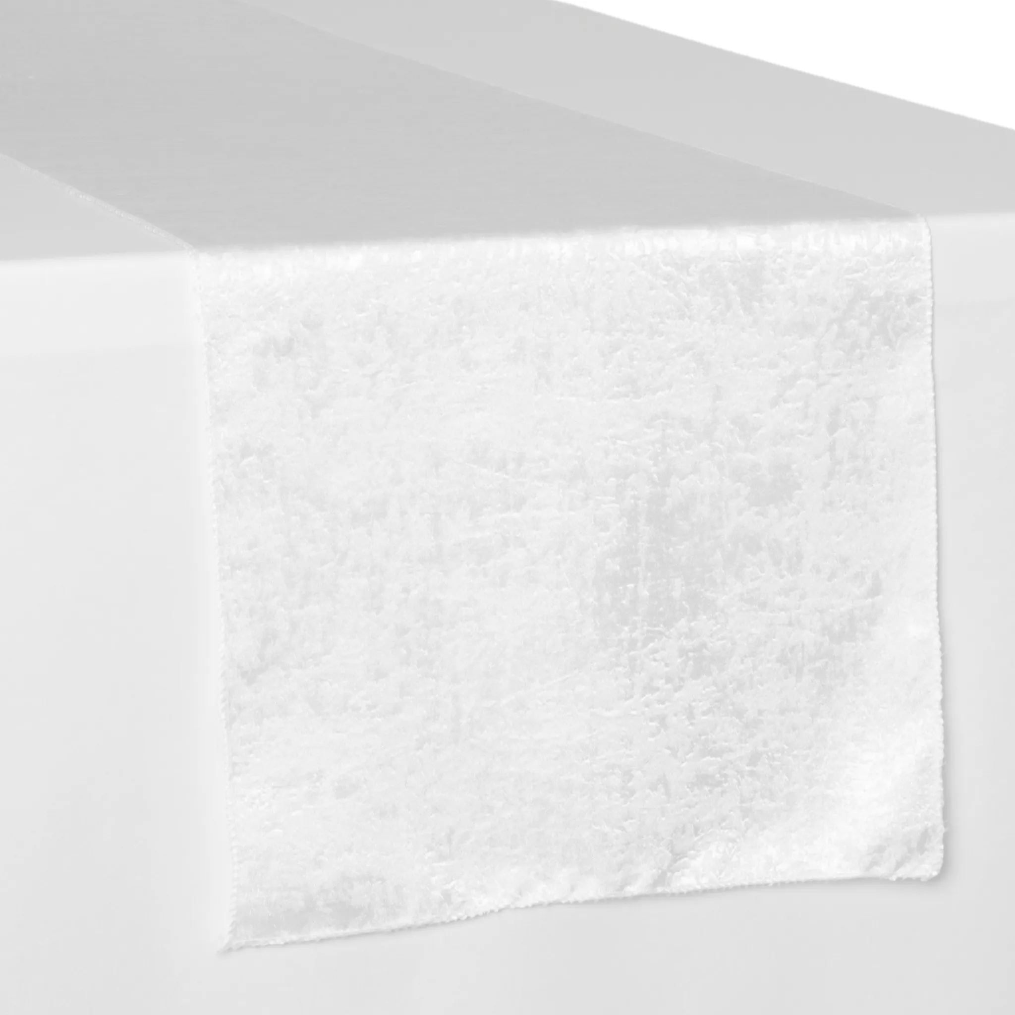 Crinkle Shimmer Table Runner - White