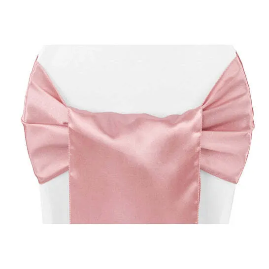 Wide Satin Chair Sash - Dusty Rose/Mauve