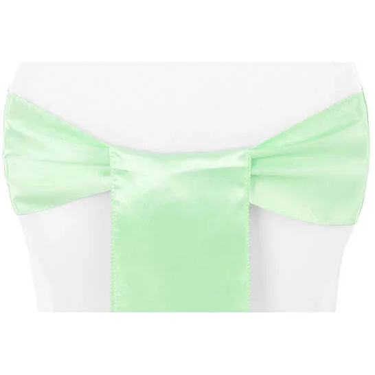 Standard Satin Chair Sash - Mint Green