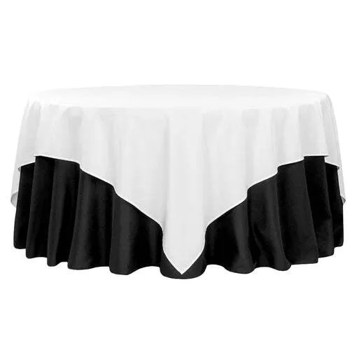 Polyester Square 90"x90" Overlay/Tablecloth - White