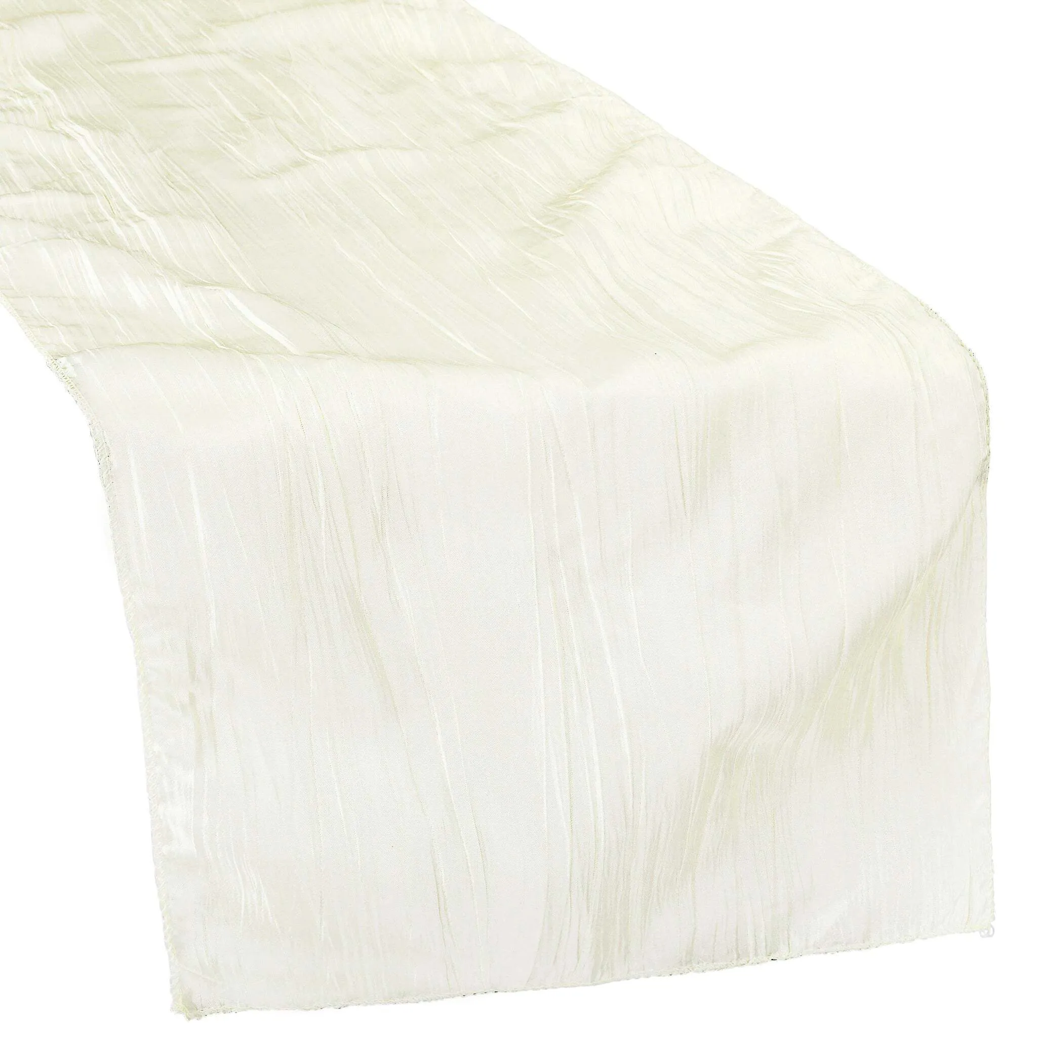 Accordion Crinkle Taffeta Table Runner - Ivory