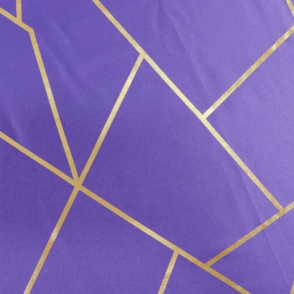 8' GOLD FOIL PURPLE Rectangular Linen
