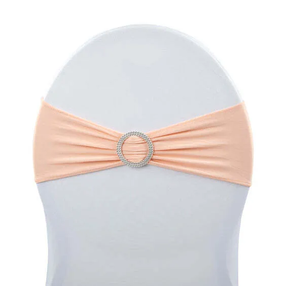 Buckle Spandex Stretch Chair Band - Blush/Rose Gold