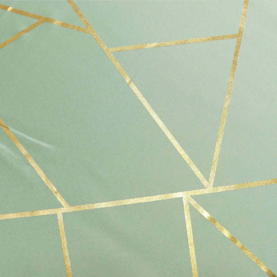 120" GOLD FOIL SAGE GREEN Round Linen