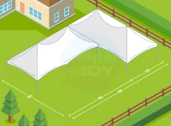 White 40' X 60' Sextuplet High Peak Tented Area