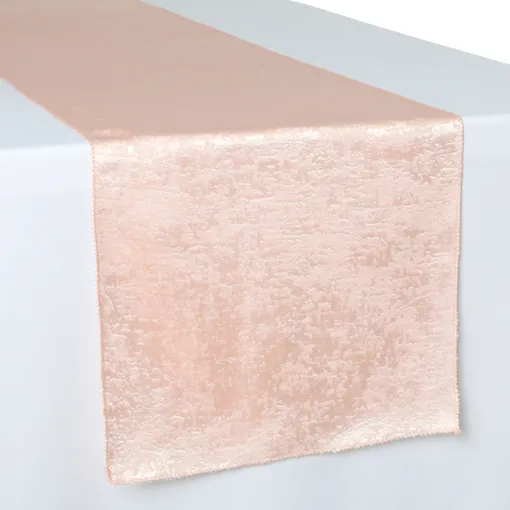 Crinkle Shimmer Table Runner - Blush/Rose Gold