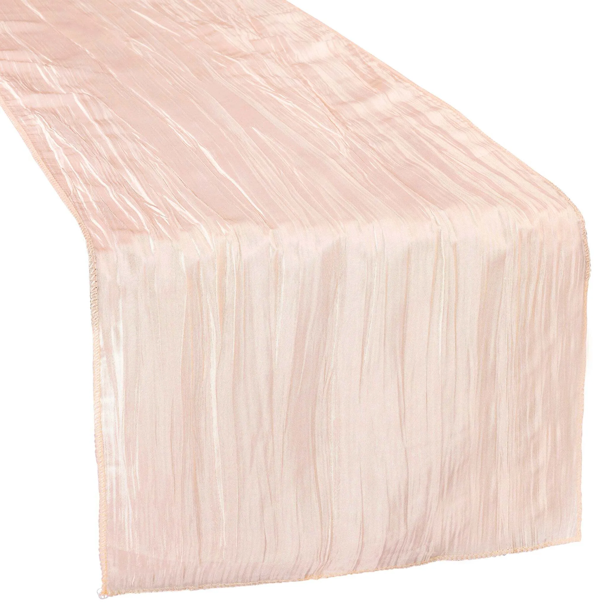 Accordion Crinkle Taffeta Table Runner - Blush/Rose Gold