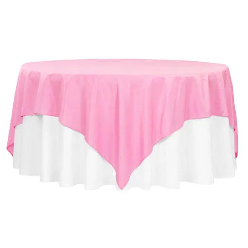 Polyester Square 90"x90" Overlay/Tablecloth - Pink