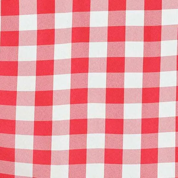8' RED/WHITE PICNIC Rectangular Linen