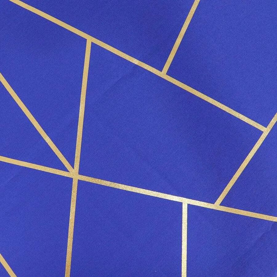 120" GOLD FOIL ROYAL BLUE Round Linen