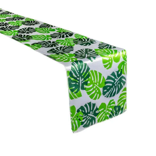 Satin Table Runner - Tropical Palm Leaf