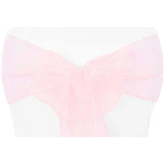 Organza Chair Sash - Pink