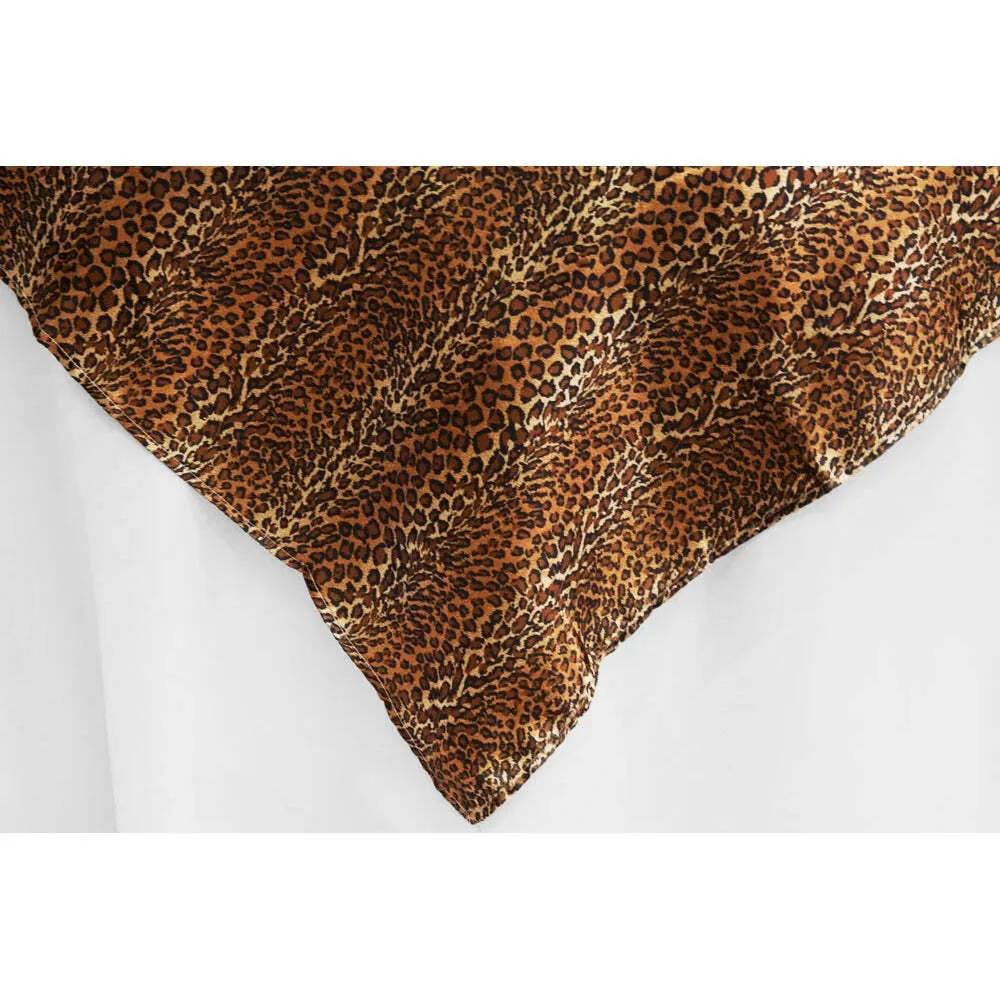 Square 54" Satin Table Overlay - Leopard Design