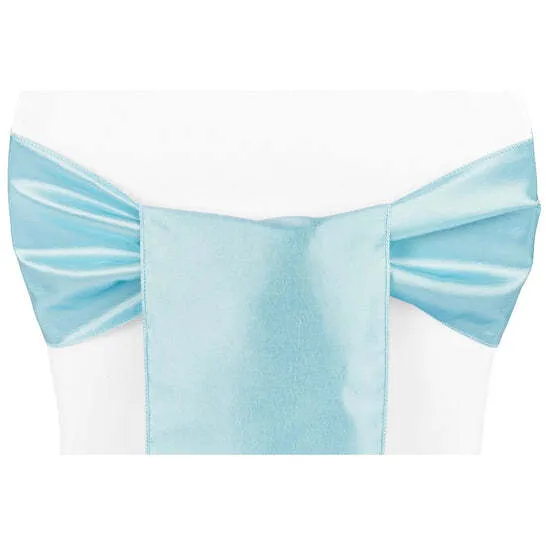 Taffeta Chair Sash/Tie - Baby Blue