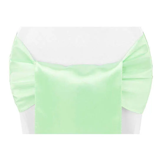 Wide Satin Chair Sash - Mint Green