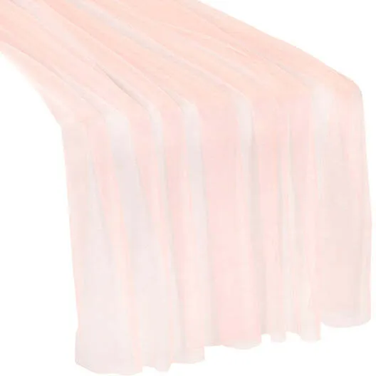 Soft Tulle Table Runner Extra Long 30" x 16ft - Blush
