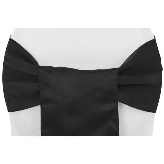 Lamour Satin Chair Sash - Black