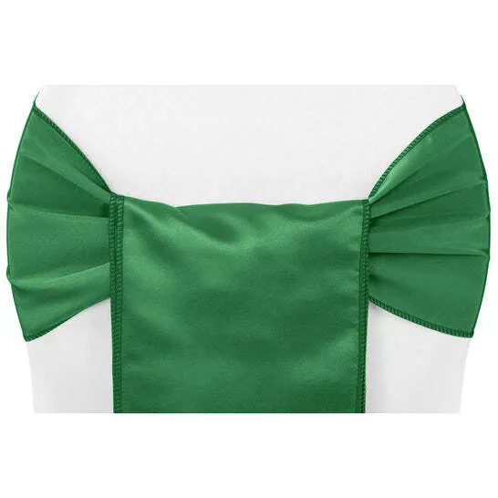 Lamour Satin Chair Sash - Emerald Green