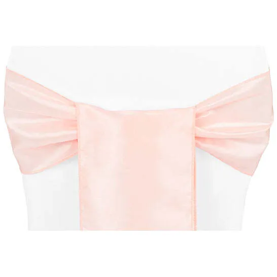 Taffeta Chair Sash/Tie - Blush/Rose Gold