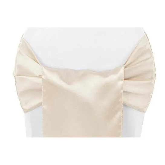 Wide Satin Chair Sash - Champagne