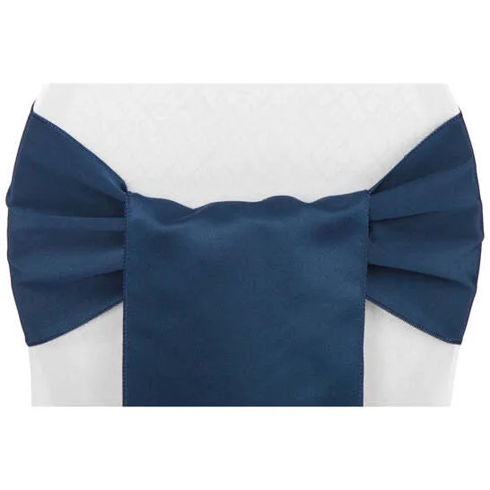 Lamour Satin Chair Sash - Navy Blue