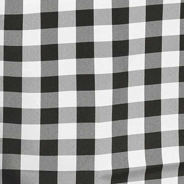 8' BLACK/WHITE PICNIC Rectangular Linen