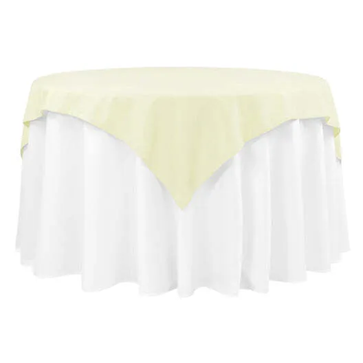Economy Polyester Table Overlay Topper/Tablecloth 54"x54" Square - Ivory