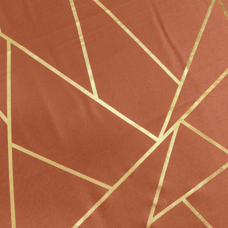 120" GOLD FOIL TERRACOTTA Round Linen