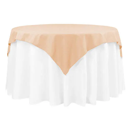 Polyester Square 54" Overlay/Tablecloth - Champagne