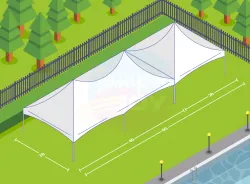 White 20' X 60' Triple High Peak Marquee Tented Area
