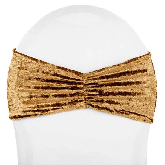 Velvet Ruffle Stretch Chair Band - Mustard Gold
