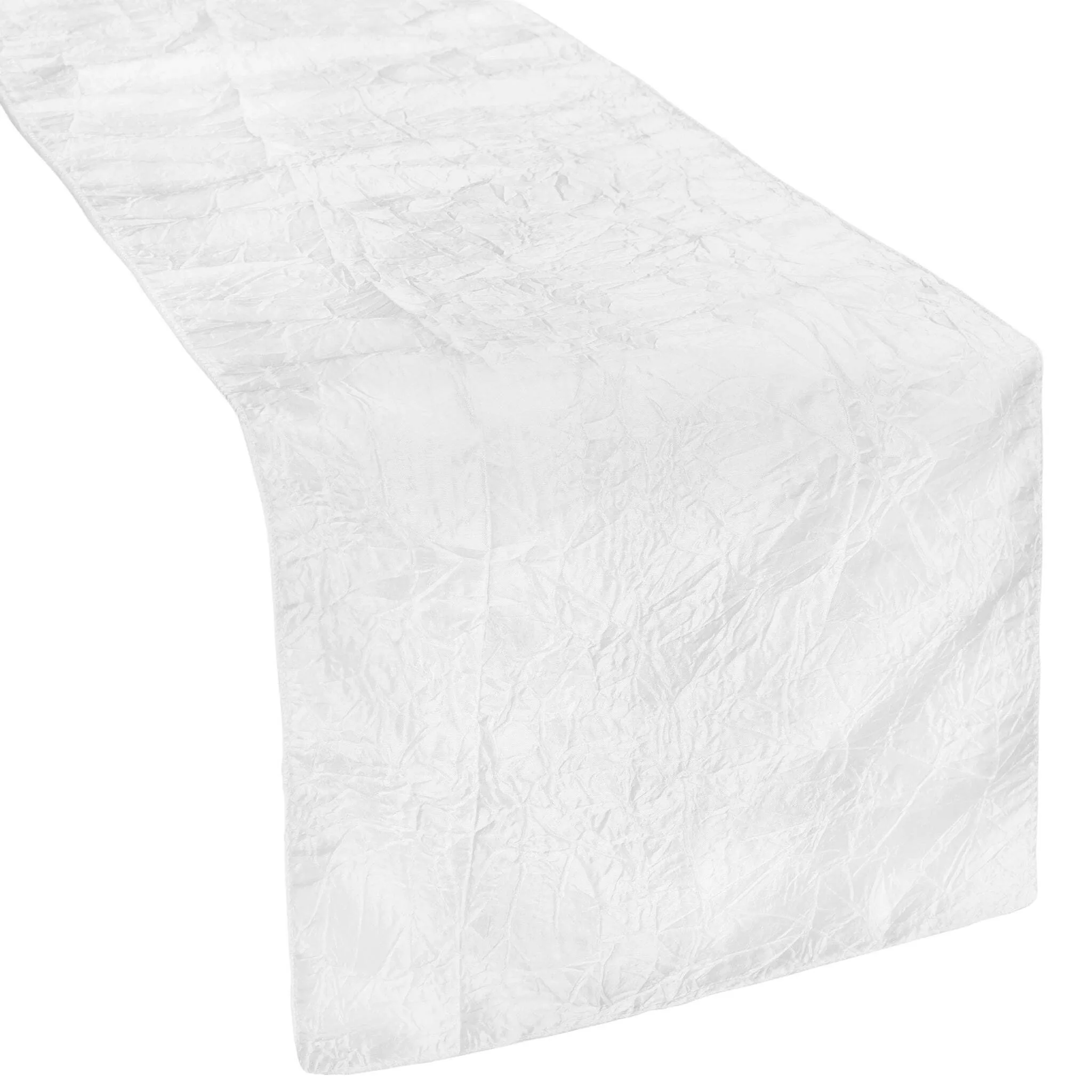 Crushed Taffeta Table Runner - White
