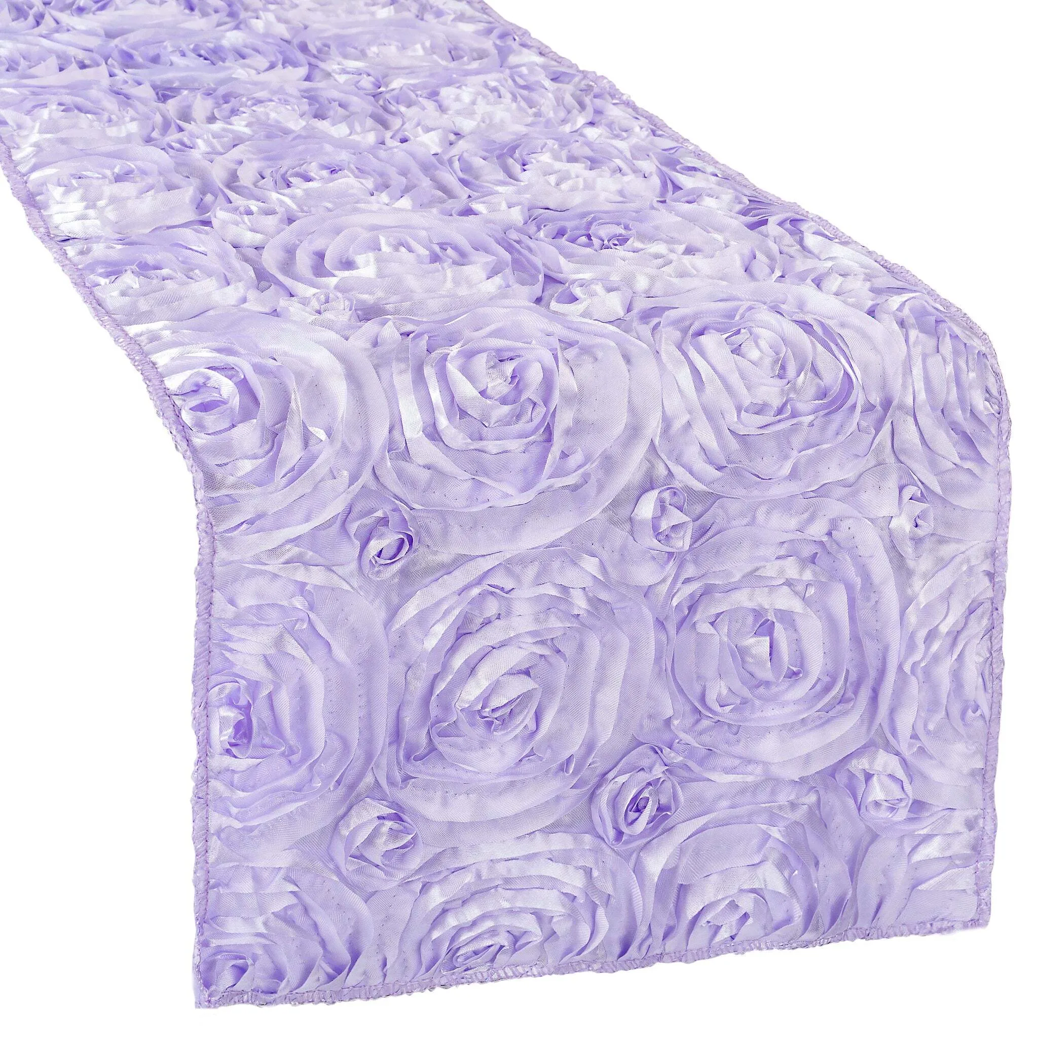 Wedding Rosette Satin Table Runner - Lavender
