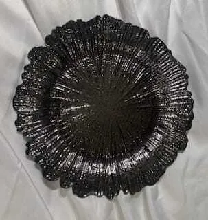 Decorative Charger - Silver Flower