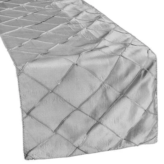 Pintuck Table Runner - Silver