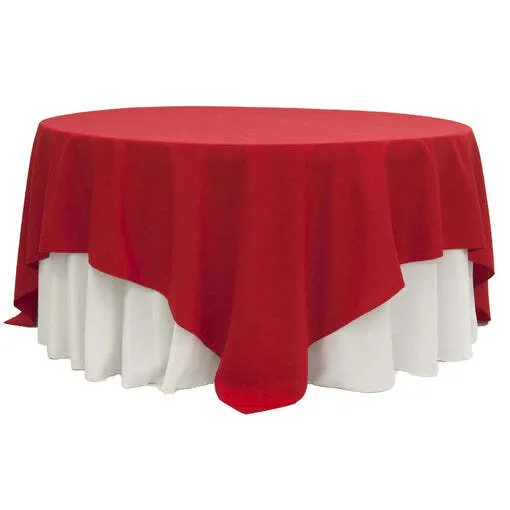 Polyester Square 90"x90" Overlay/Tablecloth - Red
