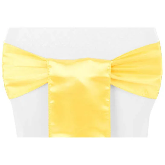 Standard Satin Chair Sash - Canary Yellow (Bright Yellow)