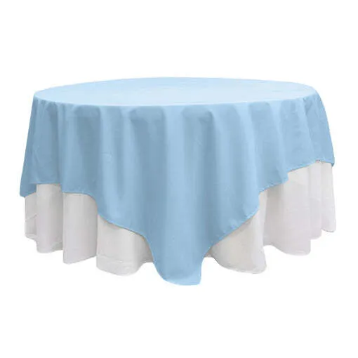 Polyester Square 90"x90" Overlay/Tablecloth - Baby Blue