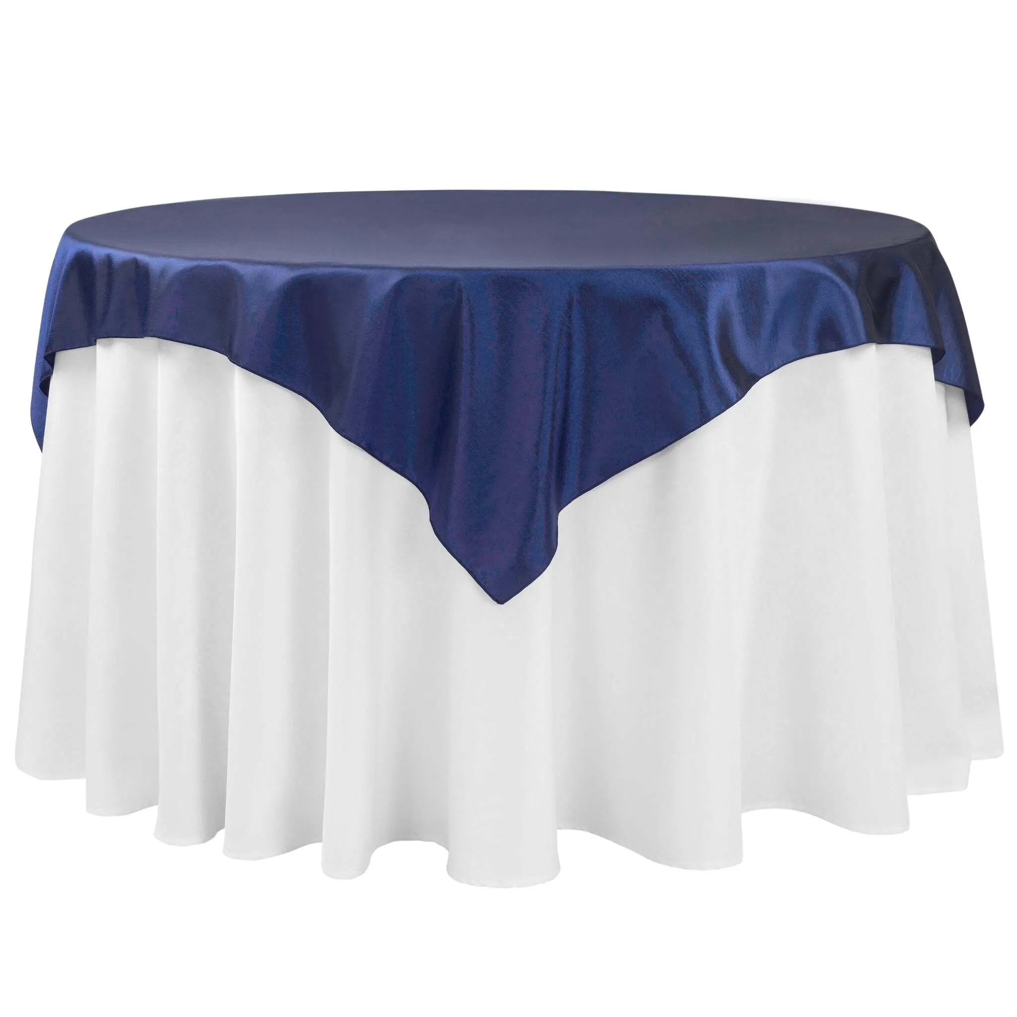 Taffeta Table Overlay Topper 54"x54" Square - Navy Blue